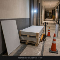 Panneau de plafond en fibrociment de 6 mm pour centres commerciaux et commerces de détail, panneau fixe sans amiante pour plafonds de projets