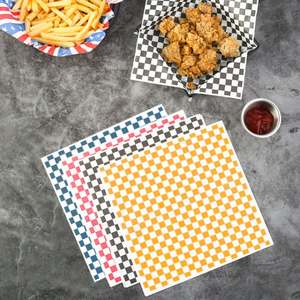 Sandwich <b>Wrapping</b> Food Basket <b>Paper</b> Liners Checkered Greaseproof Deli Squares for <b>Wrapping</b> <b>Burger</b> and Sandwiches - Product Image 1