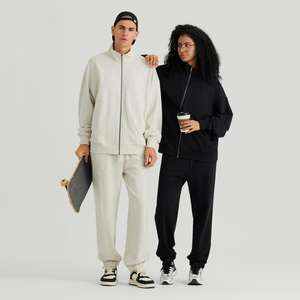 Moda 100% algodón 330gsm peso pesado <span class=keywords><strong>de</strong></span> gran tamaño Mock Turtle Neck <span class=keywords><strong>sudadera</strong></span> bordada temporada <span class=keywords><strong>de</strong></span> otoño - Product Image 1