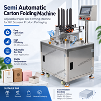 Machine de pliage de boîtes en carton semi-automatique directe d'usine, machine de formage de cartons PLC pour l'emballage de petits produits cosmétiques et cadeaux