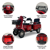 Scooter Eléctrico de 2 Plazas y 4 Ruedas de Fábrica China con Caja de Carga Trasera, Control Manual y Marco Antioxidante para Viviendas con Vista al Mar y Villas de Montaña