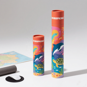 Tùy chỉnh dài các tông vận chuyển ống lớn Yoga Mat Bưu Chính Ống bao bì mạnh mẽ xi lanh gửi thư container với mũ - Product Image 2