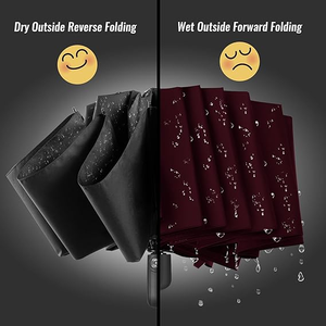 <span class=keywords><strong>Parapluie</strong></span> de voyage moderne inversé compact coupe-vent automatique à cinq plis avec revêtement argenté 10 baleines <span class=keywords><strong>grand</strong></span> format portable - Product Image 5