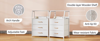Table de chevet en bois blanc avec 3 tiroirs en tissu et étagère ouverte à 2 niveaux, disponible en OEM/ODM, idéale pour dortoir, chambre et salon