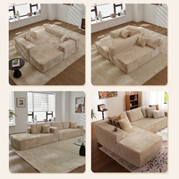 Canapé Modulable en Tissu Touffeté en Forme de L Convertible Meilleures Ventes avec Design Moderne pour Salon – Ensemble de Canapés à Composition Flexible