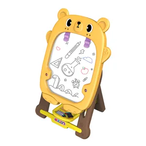 Cartone animato orso double sided doodle pittura stand giocattolo bambini tavolo da disegno cavalletto portatile HC572068