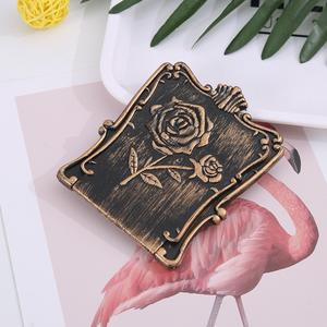 Specchio Pieghevole in Plastica e Alluminio Stile <span class=keywords><strong>Serie</strong></span> <span class=keywords><strong>Anna</strong></span> con Fiore Rosa, Modello Piccolo di Alta Gamma per Cosmetici, Regalo Promozionale SD7307 - Product Image 2