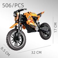 PANDAS-Ensemble de briques de moto de course MOC, 506 pièces, bricolage, jouet de construction, cadeau éducatif pour les enfants