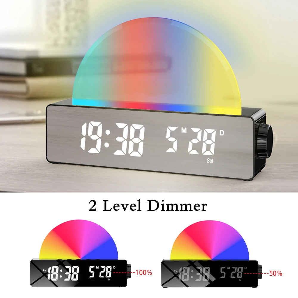 Adjustable brightness digital alarm clock.