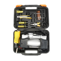 2 cylindres Pompe De Pneu De Voiture Compresseur D'air Trousse D'urgence Pneu Accessoires pour Voitures, Vélos, Motos, Tracteurs, Camions