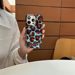 Funda Doble Capa con Estampado de Leopardo Azul Marrón Retro para iPhone 17 Pro Max 16 15 14 13 - Product Image 2