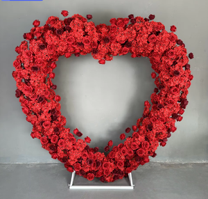 Arco de Flores Artificiales de Seda Hecho a Mano para Boda, Diseño Cuadrado en Forma de Corazón con Rosas Blancas para Decoraciones de Boda y Año Nuevo - Product Image 5