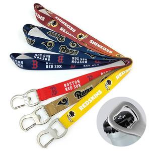 Vente en gros de lanières personnalisées avec logo imprimé, porte-clés décapsuleur de bière en gros avec anneau porte-clés - Product Image 3