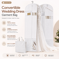 Maßgefertigter Kleidersack für Hochzeitskleider mit Logo, 4-in-1 Faltbarer Reise-Kleidersack mit Transparenten Taschen, 72 Zoll Wasserdichte Aufbewahrung