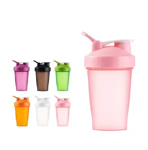 Fabriek Custom Logo 400Ml Hoge Kwaliteit Blender Shaker Fles Roze Aangepaste Logo Shaker Cup Proteïne Shaker Fles Met Metalen Bal