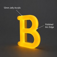 Letrero Acrílico Retroiluminado de 22 mm de Grosor para Panadería, Decoración de Pared, Letras LED 3D con Bordes Redondeados Personalizadas, Logotipo para Fachada de Tienda