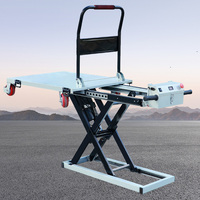 Chariot de levage hydraulique portable pliant de 300kg Chargement de manutention à bord électrique et élévateur à ciseaux de marchandises Voiture à plat