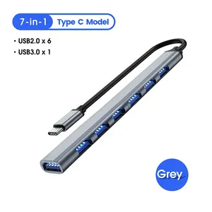 <span class=keywords><strong>7</strong></span> trong 1 phổ Docking Station <span class=keywords><strong>7</strong></span> cổng đa USB Splitter 5gbps <span class=keywords><strong>USB3.0</strong></span> USB2.0 <span class=keywords><strong>HUB</strong></span> USB Loại C Adapter cho Macbook - Product Image 4