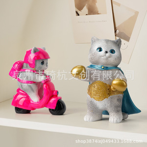 ตุ๊กตาแมวน่ารักใส่แว่นตาและแล็ปท็อป ของตกแต่งเรซิ่นสำหรับบ้าน สำนักงาน โต๊ะทำงาน ของขวัญ - Product Image 3