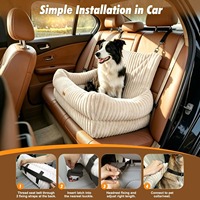 Lit de voyage pour animaux de compagnie de luxe moderne en coton rembourré pour siège arrière avec housse lavable et utilisation en extérieur