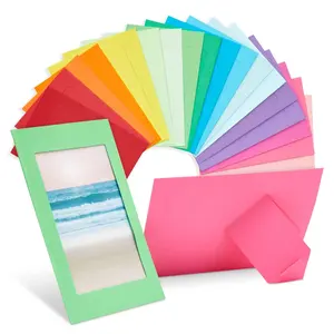 Venta al por mayor 4*6 multicolores marcos de fotos para boda DIY aula marco de fotos con caballete galería marcos de papel de pie imagen