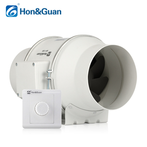 Hon&amp;guan Factory Wholesale EcMotor Inline <strong>Duct</strong> <strong>4</strong> <strong>Inch</strong> HF-100PE with Rotary Button Controller Wired - Product Image 1