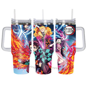 Nouvelle <span class=keywords><strong>Tasse</strong></span> Isotherme Personnalisée <span class=keywords><strong>Demon</strong></span> <span class=keywords><strong>Slayer</strong></span> de 40 oz avec Couvercle et Poignée, Bouteille d'Eau en Acier Inoxydable Isolée avec Paille et Boîte Cadeau - Product Image 2