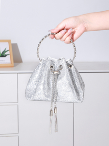 Sac de soirée de luxe minimaliste haut de gamme Bell, nouveau sac à bandoulière plissé de couleur unie pour mariage et fête, sac de marque - Product Image 2