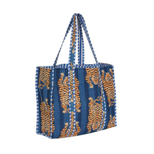 กระเป๋าถือสะพายไหล่ขนาดใหญ่สำหรับขายส่ง กระเป๋าช้อปปิ้งใช้ได้ทุกวัน ลายเสือแบบเย็บติดกัน สำหรับใช้ในชีวิตประจำวัน - Product Image 3