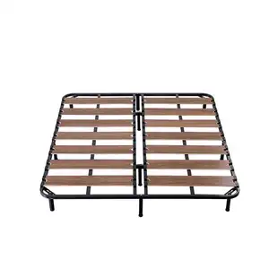 大号现代铁件底座舒适平台木制板条折叠床框架