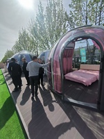 Dôme en polycarbonate résistant au vent, maison préfabriquée en forme de bulle aérodynamique pour zones ventées