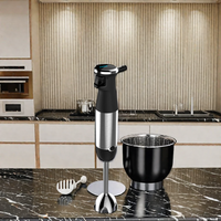 Mixeur plongeant électrique 400W avec bol mélangeur en acier inoxydable, fouet, bouton d'éjection et design à tête inclinable pour usage domestique et hôtelier