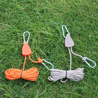 Offre Spéciale poulie à cliquet réglable Guy ligne tendeur arrimage 4mm longueur 4M Camping corde cordon tente Guide corde avec boucle