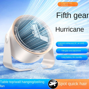 공장 가격 전기 디지털 디스플레이 5단계 속도 조절 USB 테이블 팬 휴대용 미니 벽걸이 선풍기 - Product Image 2