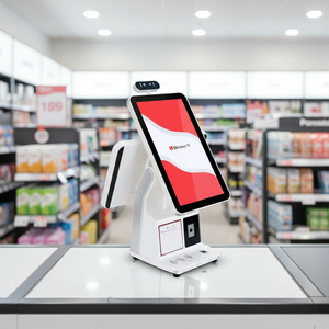 Ordinateur tout-en-un à double écran tactile de 15,6 pouces, processeur Intel Celeron, système d'exploitation Linux/Android/Wi-Fi, caisse enregistreuse en libre-service - Product Image 1