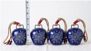 Campanas de Hierro Artesanales de Color Azul con Asa, Decoración Festiva y Regalo Religioso Espiritual - Product Image 2