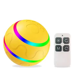 Fernbedienung USB wiederauf ladbare LED interaktive Hunde ball Bewegung aktiviert automatische Rolling Ball Spielzeug