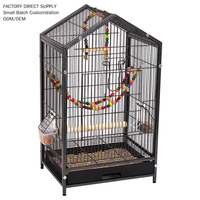 Cage à oiseaux pour perroquets de grande taille, en fer massif, avec tube triangulaire épais, base en grillage métallique amovible, cage de reproduction écologique pour petits perroquets