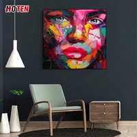 Portrait de toile abstrait fait à la main personnalisé peinture à l'huile décoration murale reproduction d'art avec Palette couteau affiche Photo Style