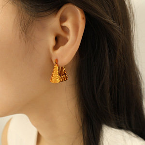 Pendientes con forma de candado de aleación de zinc, joyería de moda en oro y plata, pendientes para mujer EH359 0 - Product Image 2