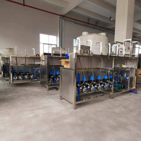 Peralatan Pengisian Botol Air 20L 4 Nozzle Semi Otomatis Stasiun Pengisian Stainless Steel untuk Pabrik Air Botol 5 Galon