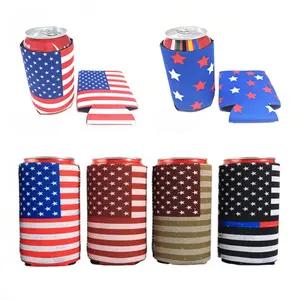 New fashion printed custom logo neoprene can cooler 330ml drink beer bottle sleeve stubby holder supplier