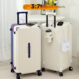 Valise à ouverture frontale de grande capacité de 32 pouces, légère, durable, avec serrure à code TSA, fermeture éclair étanche, bagage avec port USB, valise de voyage - Product Image 2