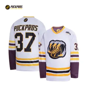 2024 vente en gros personnalisé broderie applique maillot de hockey sur glace 100% maillot de hockey en polyester est utilisé pour la compétition