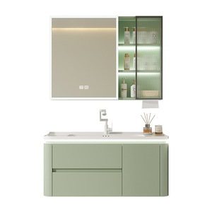 Thickened Honeycomb Space Aluminum Bathroom Mirror Cabinet Rounded Arc Wall Mounted Smart Vanity Makeup Storage Cabinet - Product Image 5