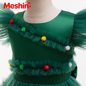 Vestido de Princesa de Malla Verde de Navidad Meshin para Niños, Vestido Formal de Tul para Cumpleaños, Fiesta, Árbol de Navidad, Unisex - Product Image 3