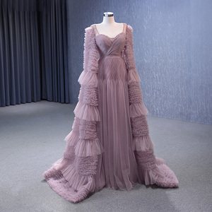 Robe de soirée élégante en dentelle à manches longues et col en V Jancember Rsm222125 Temperamental - Product Image 4