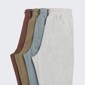 กางเกงขาบานสำหรับผู้ชายกางเกงสเวตเตอร์ทำจากผ้าเฟรนช์เทอร์รี่ทรงโอเวอร์ไซส์ผ้าคอตตอนสีพื้นสไตล์ลำลองเอวกลาง - Product Image 2
