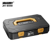 Boîte à outils de réparation domestique transfrontalière Black Label JM-8199 avec tournevis manuel en acier au chrome-vanadium et poignée TPR, étui rigide