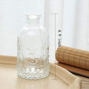 Pot à bourgeon transparent côtelé en vrac décoratif de mariage personnalisé en gros rond nordique petit mini cylindre <span class=keywords><strong>vase</strong></span> à fleurs en verre transparent - Product Image 5
